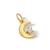 Thumbnail Image 2 of 14K Semi-Solid Gold CZ Moon Charm