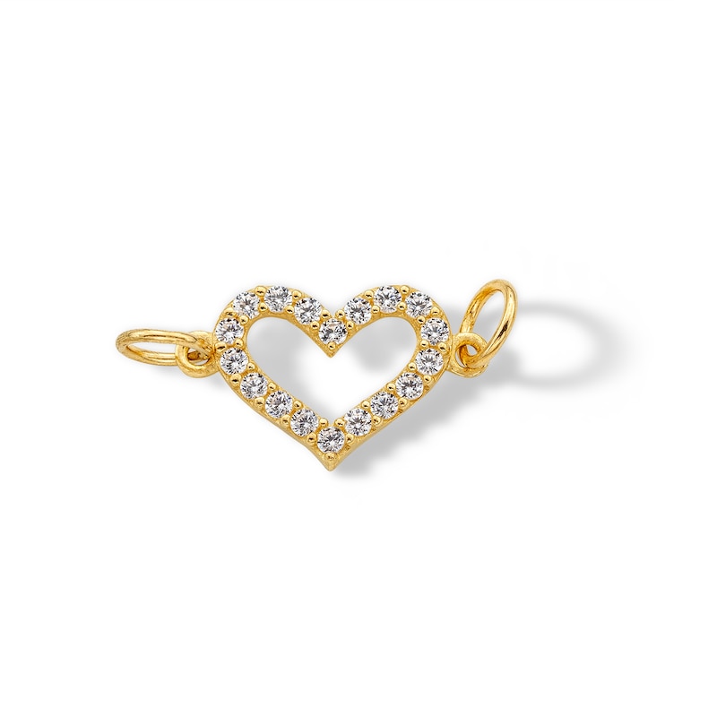 Main Image 1 of 14K Semi-Solid Gold CZ Heart Charm