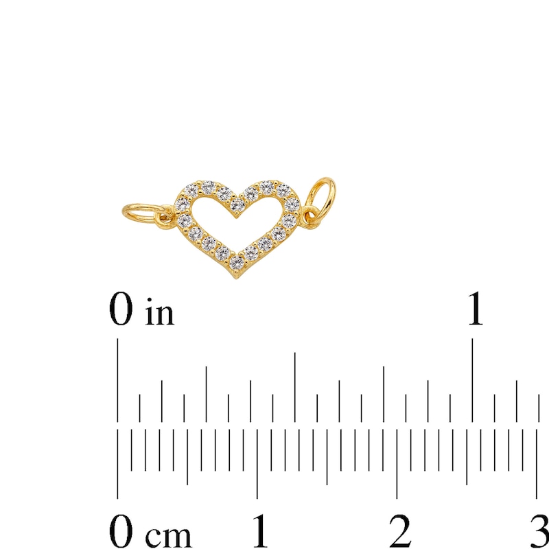 Main Image 3 of 14K Semi-Solid Gold CZ Heart Charm