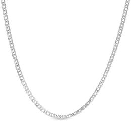 10K Hollow White Gold Diamond-Cut Rambo Curb Chain - 20&quot;