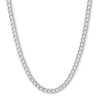 Thumbnail Image 1 of 10K Hollow White Gold Beveled Curb Chain - 24&quot;