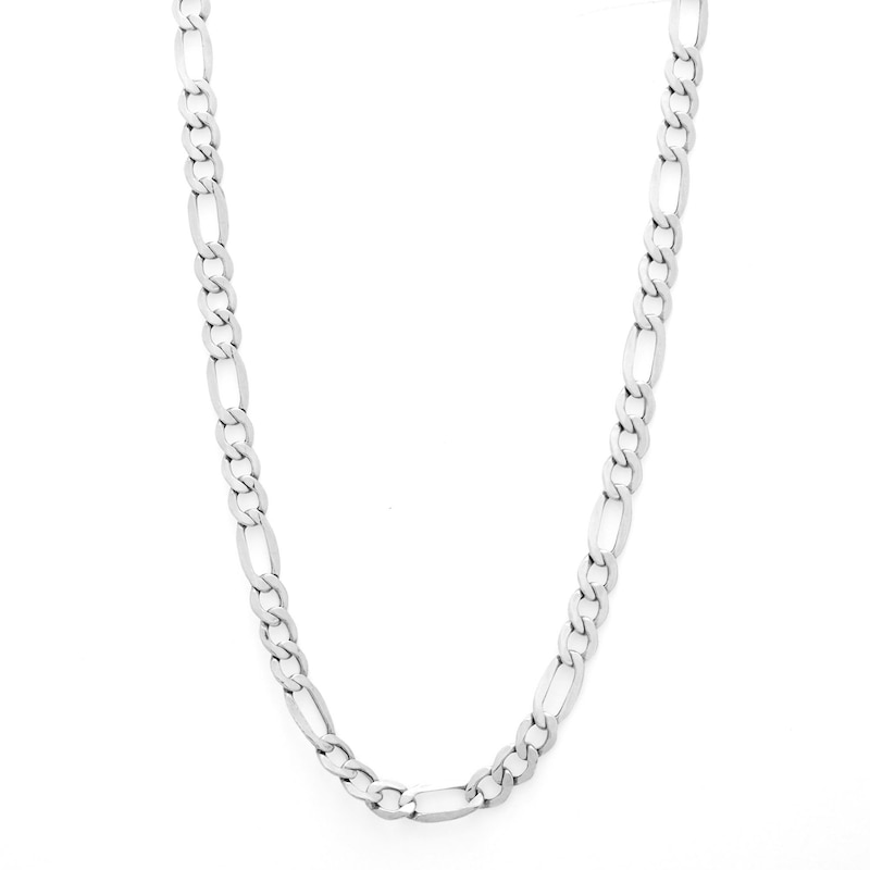 Main Image 1 of 10K Hollow White Gold Figaro Chain - 24&quot;