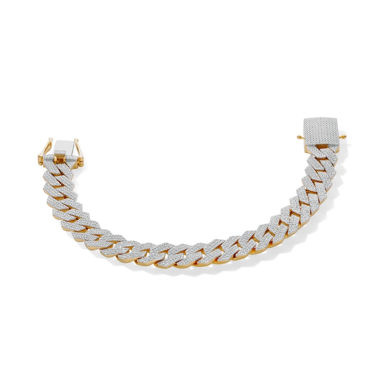14K Gold Plated 1 CT. T.W. Diamond Angular Curb Link Bracelet | Banter
