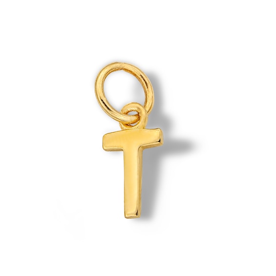 14K Semi-Solid Gold T Charm