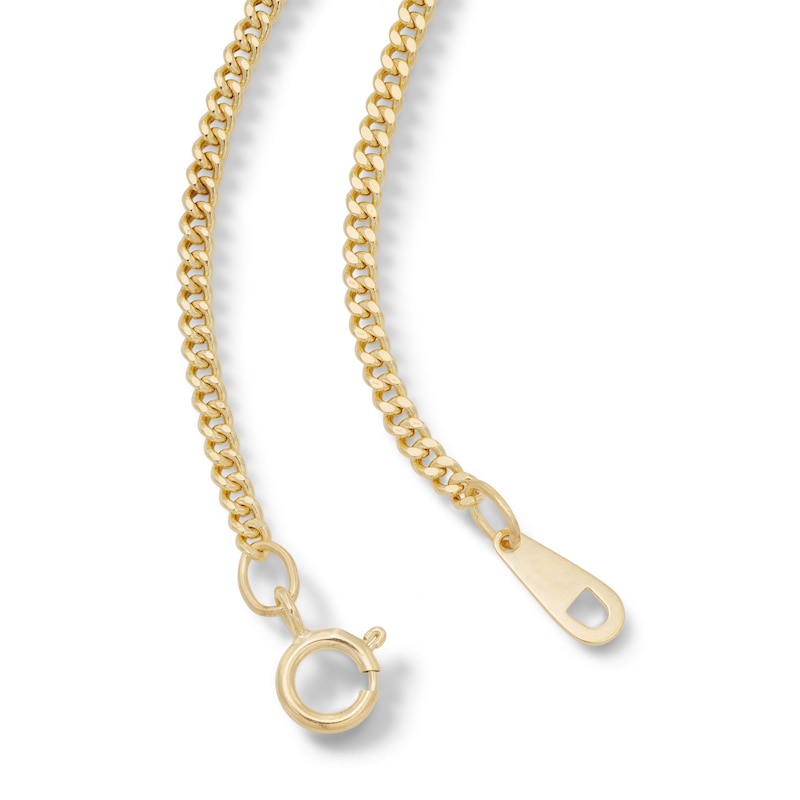 Main Image 3 of 14K Hollow Gold Diamond-Cut Curb Chain - 22&quot;