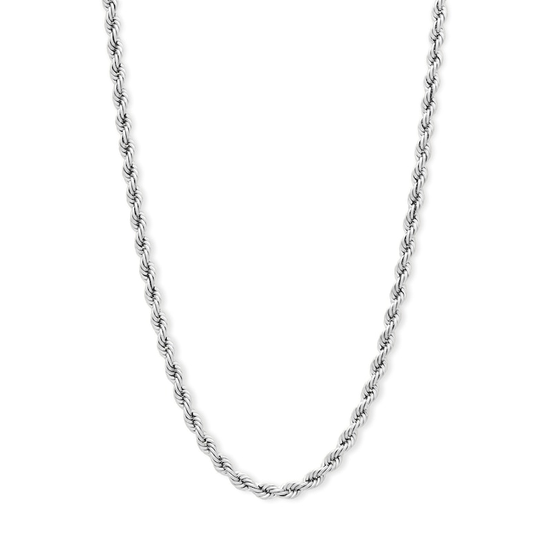 10K Hollow White Gold Rope Chain - 22"