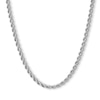 Thumbnail Image 1 of 10K Hollow White Gold Rope Chain - 24&quot;