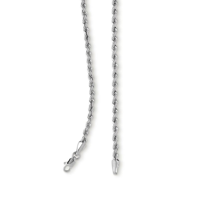 10K Hollow White Gold Rope Chain - 24"