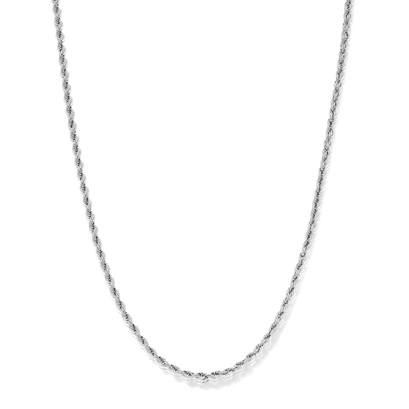 10K Hollow White Gold Rope Chain