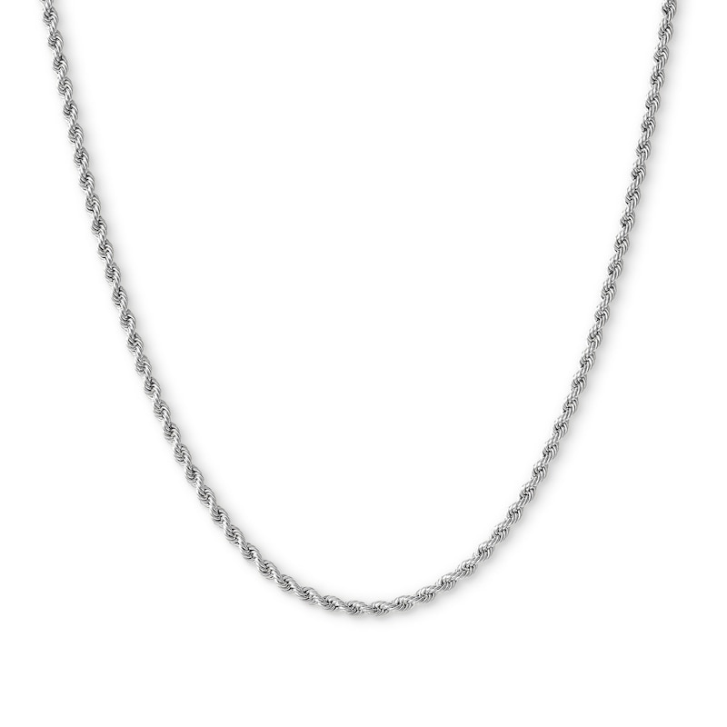 10K Hollow White Gold Rope Chain - 20"