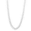 Thumbnail Image 1 of 10K Semi-Solid White Gold Diamond-Cut Cuban Curb Chain - 22&quot;