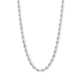 10K Hollow White Gold Rope Chain - 20&quot;