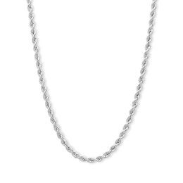 10K Hollow White Gold Rope Chain - 18&quot;