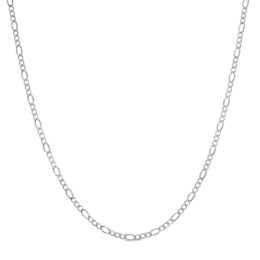 10K Hollow White Gold Figaro Chain - 20&quot;