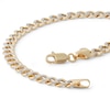 Thumbnail Image 2 of 14K Semi-Solid Gold Diamond-Cut Cuban Curb Two-Tone Chain Bracelet - 8.5&quot;