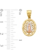 Thumbnail Image 3 of 14K Solid Gold Our Lady of Guadalupe Filigree Tri-Color Charm