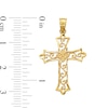 Thumbnail Image 4 of 14K Solid Gold Diamond-Cut Swirl Cross Charm