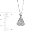 Thumbnail Image 3 of Sterling Silver 1/20 CT. T.W. Diamond Christmas Tree Pendant -18&quot;