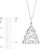 Thumbnail Image 3 of Sterling Silver 1/20 CT. T.W. Diamond Star Tree Pendant - 18&quot;