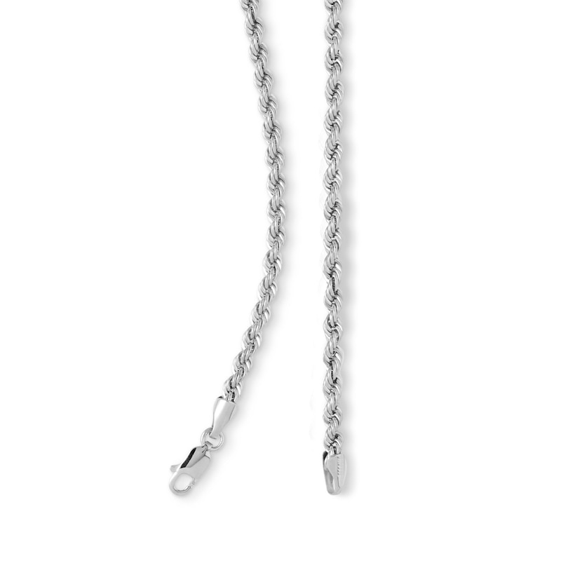 Main Image 2 of 10K Hollow White Gold Rope Chain - 20&quot;