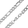 Thumbnail Image 1 of 10K Hollow White Gold Beveled Figaro Chain - 26&quot;