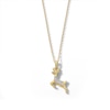 Thumbnail Image 1 of 14K Gold Plated 1/20 CT. T.W. Diamond Reindeer Pendant - 18&quot;