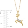 Thumbnail Image 3 of 14K Gold Plated 1/20 CT. T.W. Diamond Reindeer Pendant - 18&quot;