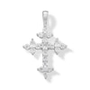 Thumbnail Image 1 of 10K Solid White Gold CZ Cross Charm