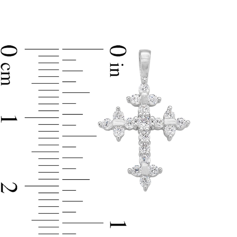 Main Image 4 of 10K Solid White Gold CZ Cross Charm