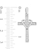 Thumbnail Image 3 of 10K Solid White Gold CZ Cross with Heart Charm