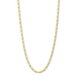 10K Hollow Gold Figaro Chain - 20&quot;