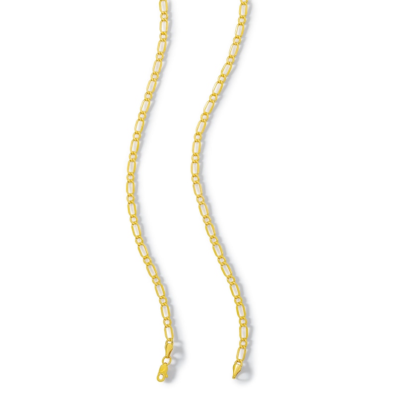 Main Image 3 of 10K Hollow Gold Figaro Chain - 20&quot;