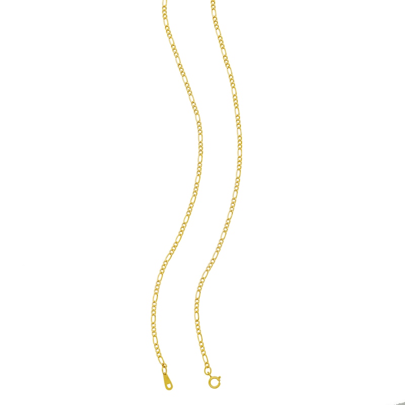 Main Image 3 of ​​​​​​​10K Hollow Gold Figaro Chain - 20&quot;