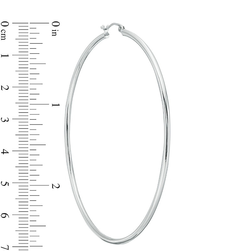 Main Image 2 of 10K Hollow White Gold 70mm Hoops