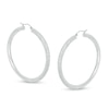 Thumbnail Image 1 of 10K Hollow White Gold Diamond-Cut 70mm Hoops