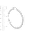 Thumbnail Image 2 of 10K Hollow White Gold Diamond-Cut 70mm Hoops