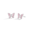 Thumbnail Image 1 of Child's Sterling Silver Pink Enamel Butterfly Studs