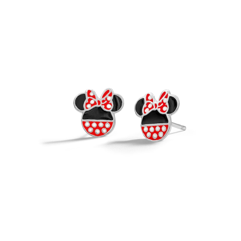 Main Image 1 of Child's Sterling Silver Enamel ©Disney Minnie Mouse Studs