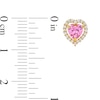 Thumbnail Image 2 of ​​​​​​​14K Solid Gold CZ Pink Heart Halo Studs