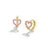 Thumbnail Image 0 of 10K Solid Gold CZ Pink Open Heart Huggies
