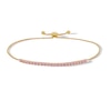 Thumbnail Image 1 of 10K Solid Gold Pink CZ Bolo Bracelet