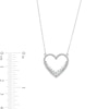 Thumbnail Image 4 of ​​​​​​​Sterling Silver CZ Open Heart Pendant Necklace