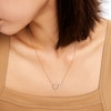 Thumbnail Image 2 of 10K Solid Gold 1/10 CT. T.W. Diamond Double Heart Necklace