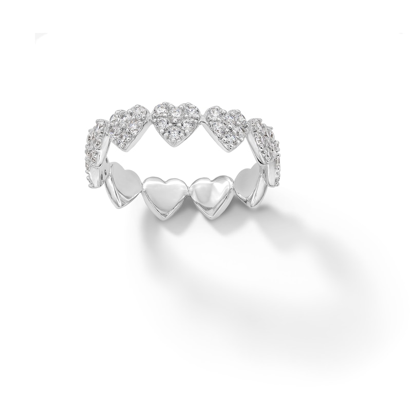 Main Image 1 of Sterling Silver CZ Continuous Heart Ring