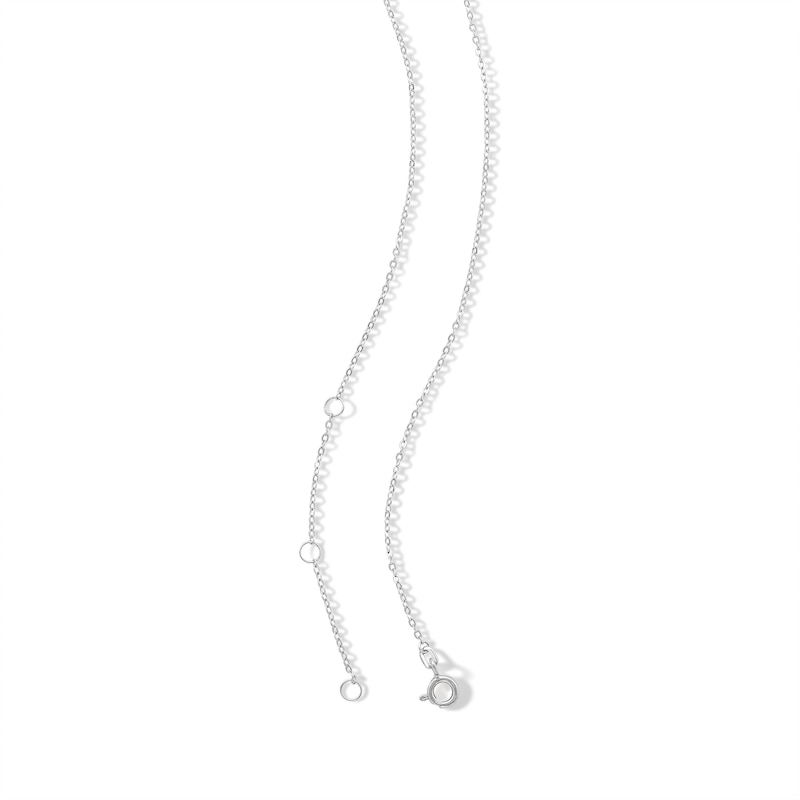 Main Image 3 of Sterling Silver CZ Pavé Heart Necklace