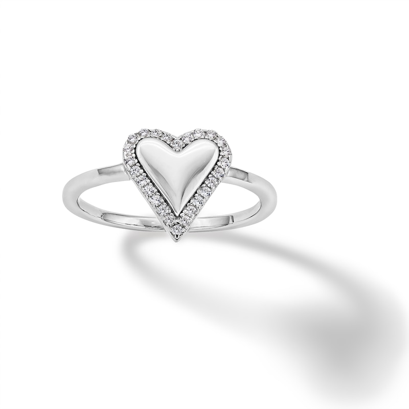 Main Image 1 of ​​​​​​​Sterling Silver CZ Polished Heart Ring