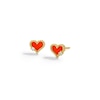 Thumbnail Image 0 of Child's 10K Solid Gold CZ and Red Enamel Heart Studs