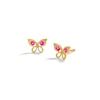 Thumbnail Image 0 of Child's 10K Solid Gold Synthetic Ruby Butterfly Studs