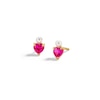 Thumbnail Image 0 of Child's 10K Semi-Solid Synthetic Ruby and Cultured Freshwater Pearl Heart Studs