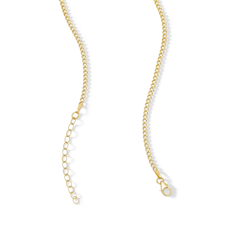 Main Image 3 of 10K Hollow Gold CZ Bezel Set Thin Curb Chain - 18&quot;